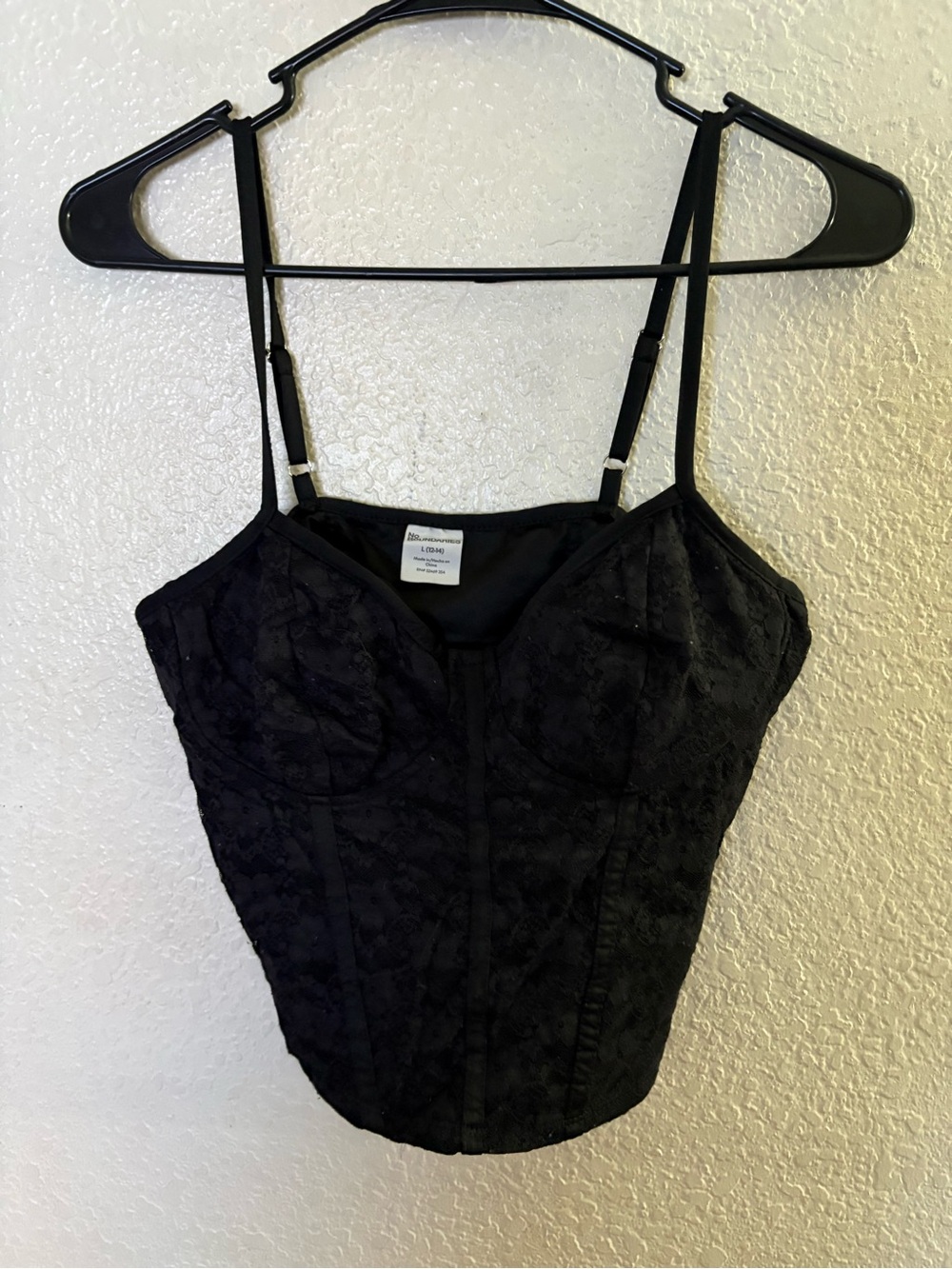 No Boundaries Black Lace Bustier Camisole